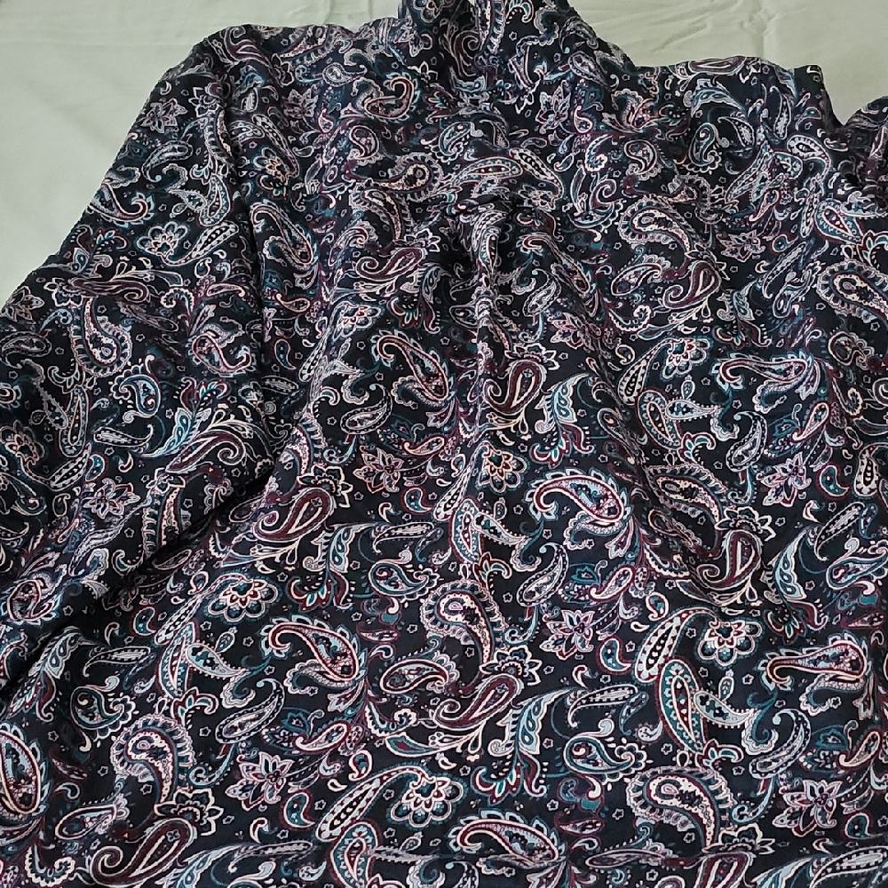 Woman Within Paisley Shirt in Purple, Teal and Pink - Picture 6 of 6